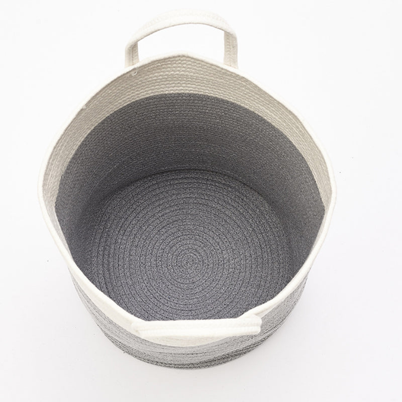 Lifeideas Woven Basket Baby Kids Toys Storage Clothes Hamper Laundry Basket With Decor Balls Grey