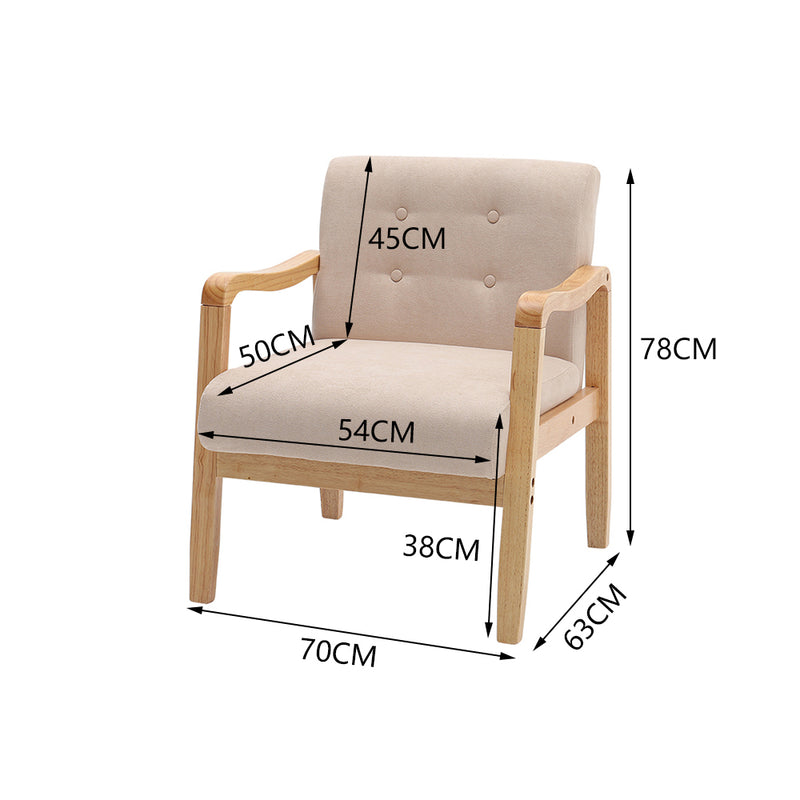 Livingandhome Minimalist Wooden Frame Accent Armchair