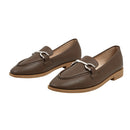 Slip-On PU Leather Horsebit Loafers - Brown