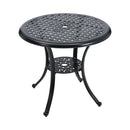 Breeins Cast Aluminum Patio Dining Table with Umbrella Hole