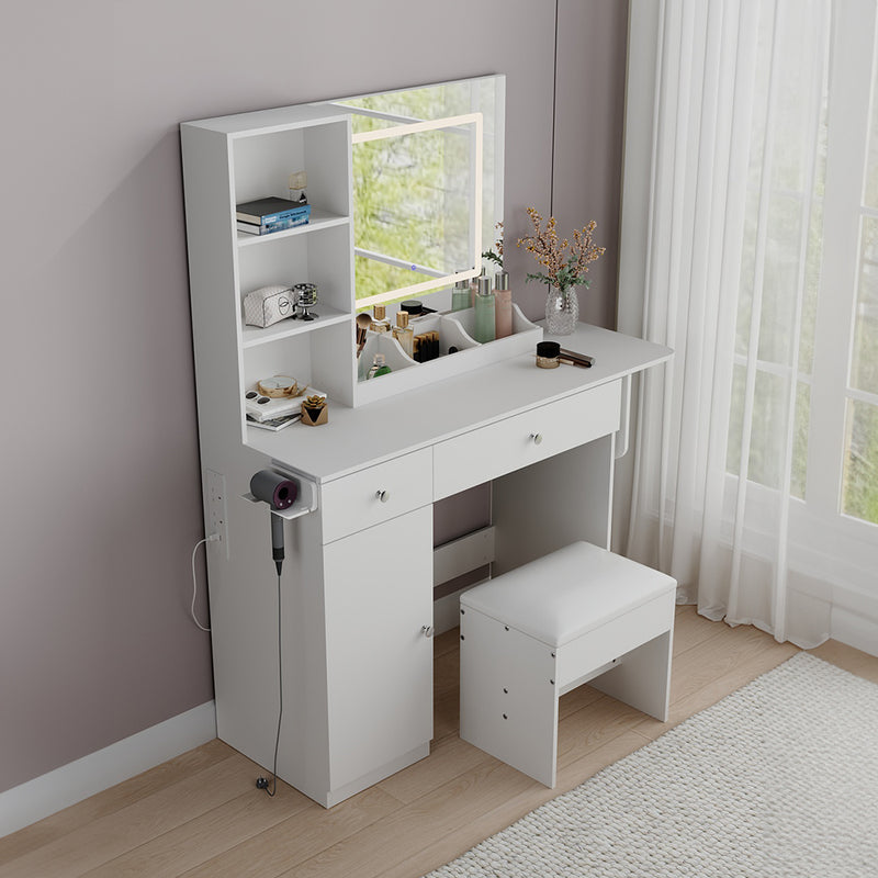 Livingandhome Dressing Table with LED Illuminated Mirror