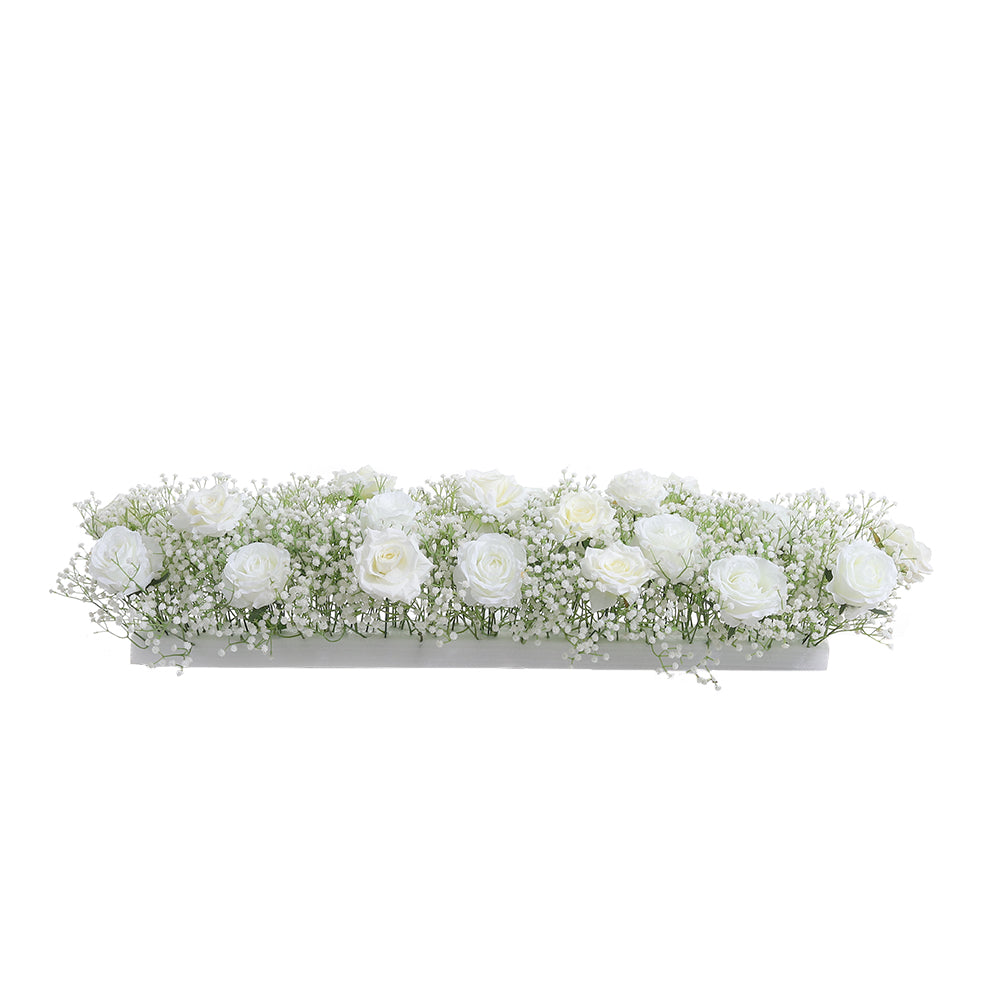 White Roses Row Lifeideas Silk White Rose Row for Decoration