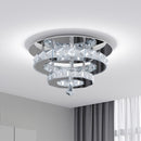 Livingandhome Modern Double-tiers Round Crystal LED Ceiling Light