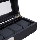 Sheonly Elegant Faux Leather Watch Display Case with 6 Slots