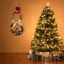 Lifeideas Lighted Snowman with Hat Wreath Front Door Decor