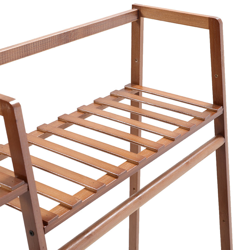 Lifeideas Bamboo Trapezoid Clothing Rack with 5-Tier Storage Shelves