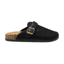 Closed-Toe Slip-On Mules Sandals - Black