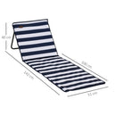 Outsunny Garden Beach Chair Mat, Sun Lounger Seats with Adjustable Back