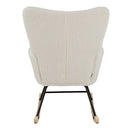 Livingandhome White Sherpa Rocking Chair