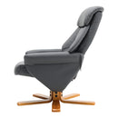 Livingandhome Brown Faux Leather Swivel Recliner Set