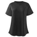 Short Sleeve Loungewear Set Ribbed Black