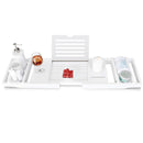 Lifeideas Rustic Expandable Bamboo Wooden Bathtub Caddy Tray