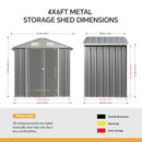 4*6FT/6*8FT/10*8FT/10*12FT Metal Garden Storage Shed With Lockable Door