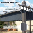 Outsunny Garden Pergola with Retractable Roof Canopy, Dark Grey