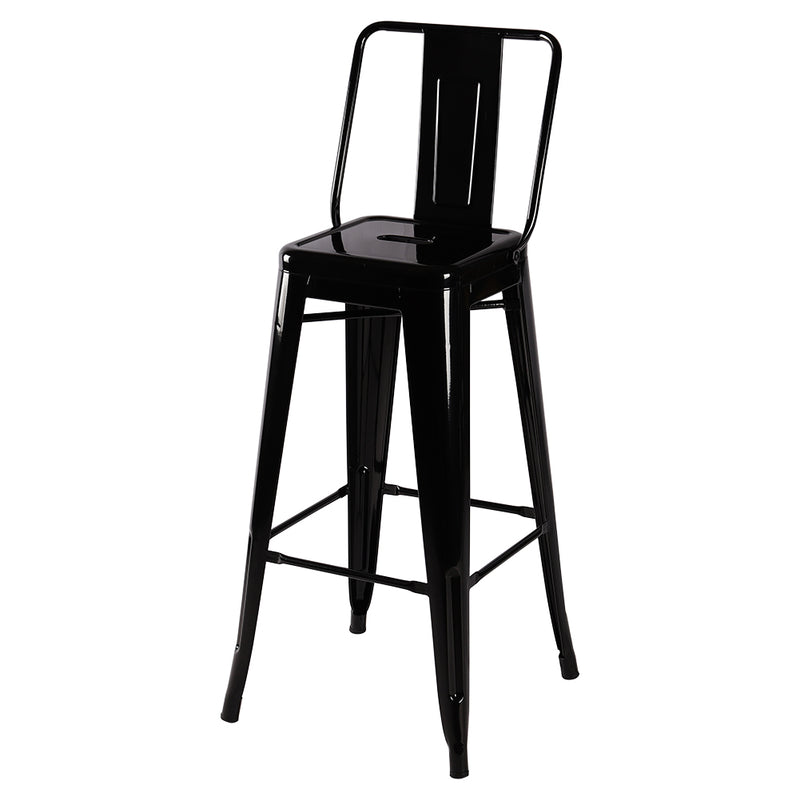 Livingandhome Set of 4 Metal Frame Industrial Style High Chair Bar Stool
