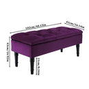Livingandhome Purple Velvet Upholstered Storage Bench