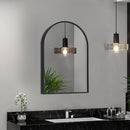 Livingandhome Arched Wall Mirror in Black Aluminum Alloy Frame