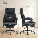 HOMCOM Vibration Massage Office Chair W/ Heat Reclining Function, Black