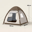 Outsunny 3 Man Inflatable Camping Tent w/ 3000mm Waterproof Rainfly, Cream