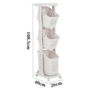 Lifeideas 4-Tier Storage Rack Laundry Basket with Wheels