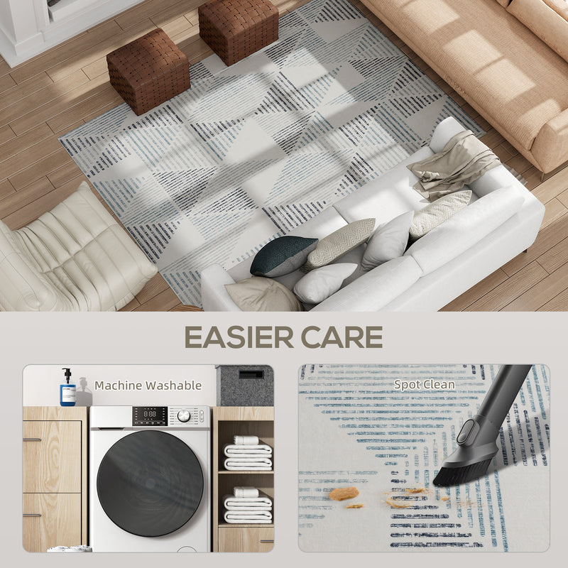HOMCOM Non-Slip Large Rug for Living Room