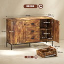 HOMCOM Modern Sideboard, Storage Cabinet, Accent Cupboard Rustic Brown