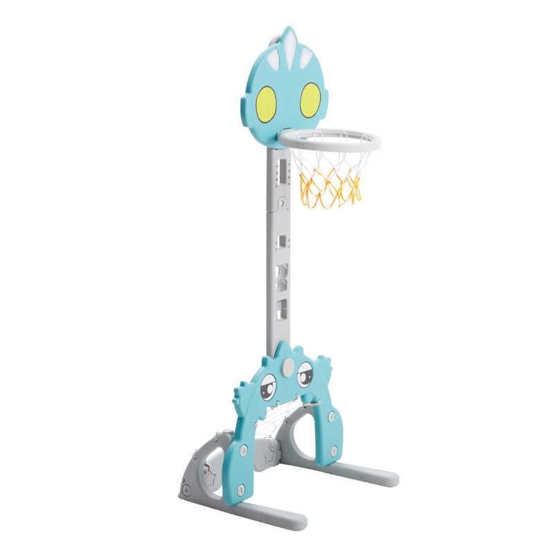 Livingandhome 2-in-1 Adjustable Kids Basketball Hoop with Football Goal
