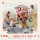 AIYAPLAY Kids Bookshelf with Storage, Toy Storage Unit for Playroom, Pink