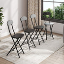Livingandhome Set of 4 Compact Wooden Folding Chair with Metal Legs