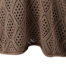 Solid Hollow Out Knitted Cover Up Top with Long Sleeves