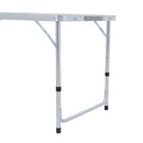 Livingandhome Folding Picnic Table with 4 Stools Portable Lightweight Aluminum Table Stools Set