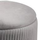 Livingandhome Modern Pleated Storage Ottoman with Metal Base