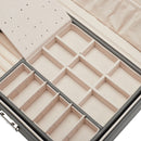 Sheonly Lockable Double Tier Faux Leather Jewellery Organizer