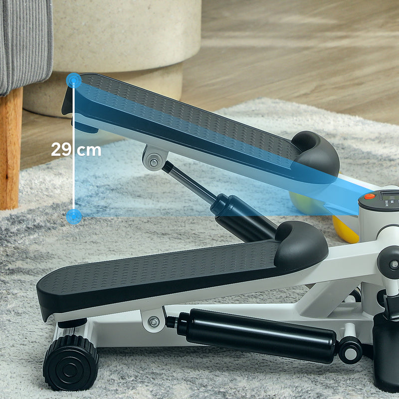 SPORTNOW Mini Stepper Machine with LCD Monitor and Non-Slip Pedals