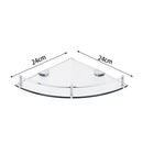 Lifeideas Tempered Glass Wall Shelf 1-Tier Set