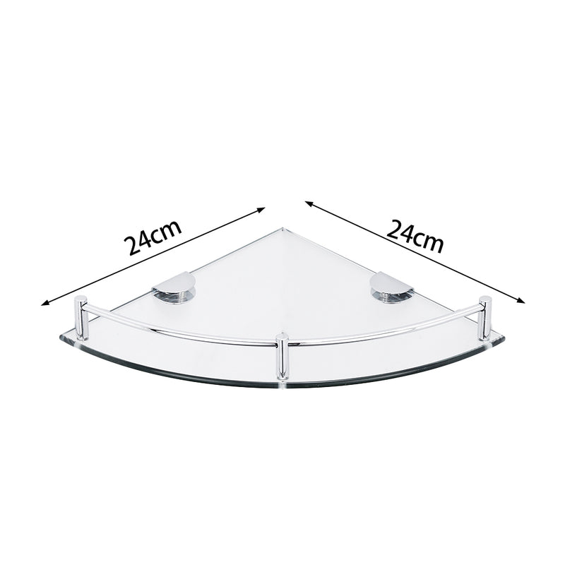 Lifeideas Tempered Glass Wall Shelf 1-Tier Set