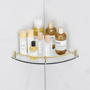 Lifeideas Gold Glass Bathroom Shelf for Corners
