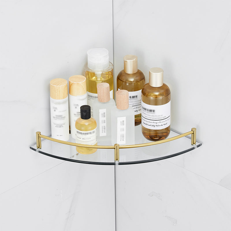Lifeideas Gold Glass Bathroom Shelf for Corners