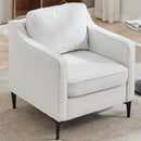 Livingandhome Beige White Fleece Sofa Chair