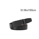 Automatic Buckle Leather Belt - Black