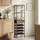 HOMCOM Wine Bar Cabinet 16-Bottle Wine Rack Rustic Brown
