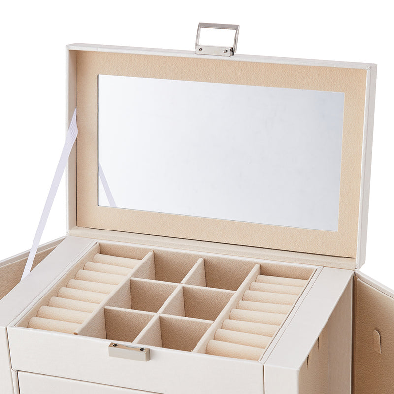 Sheonly Large Jewellery Box with Drawers and Mirror