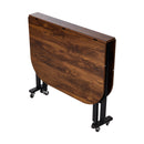 Livingandhome Mobile Drop Leaf Table with Storage Wheels
