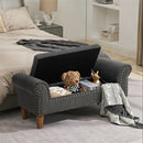 Livingandhome Linen Upholstered Storage Bench