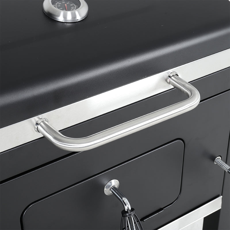Livingandhome Carbon Steel BBQ Cooker Grill Mobile Stove Cooker