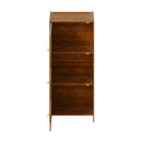 Livingandhome Compact 3-Tier Rattan Door Bookcase