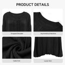 Slouchy Asymmetrical Neck Knitted Sweater