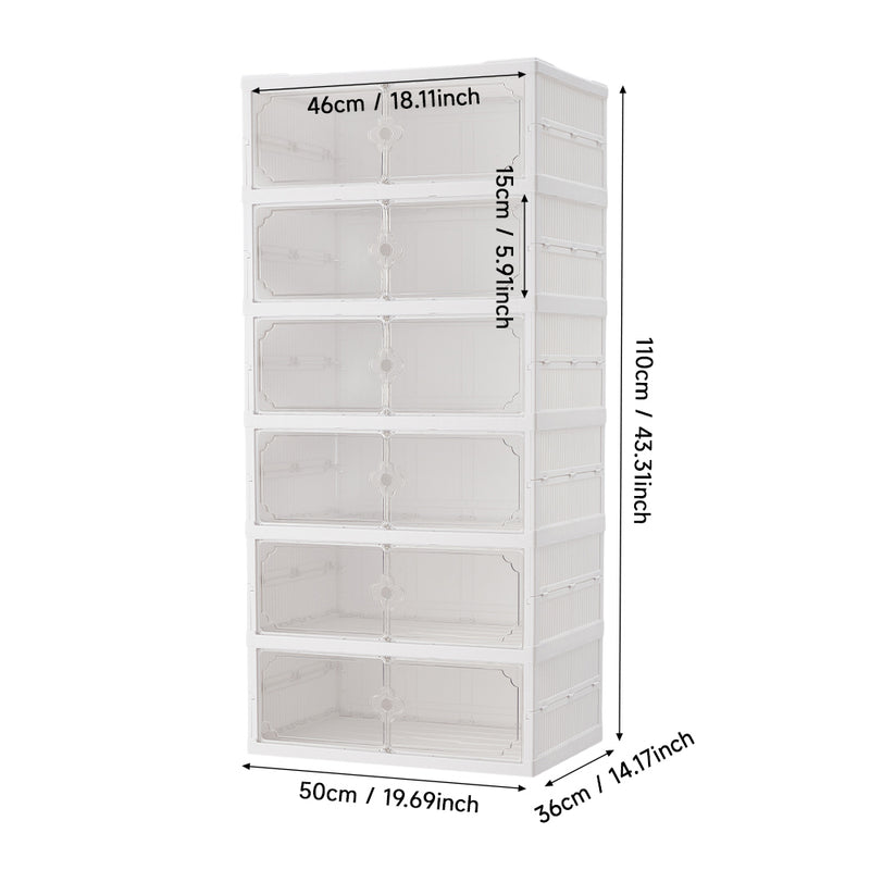 Livingandhome 6-Tier Foldable Plastic Storage Rack