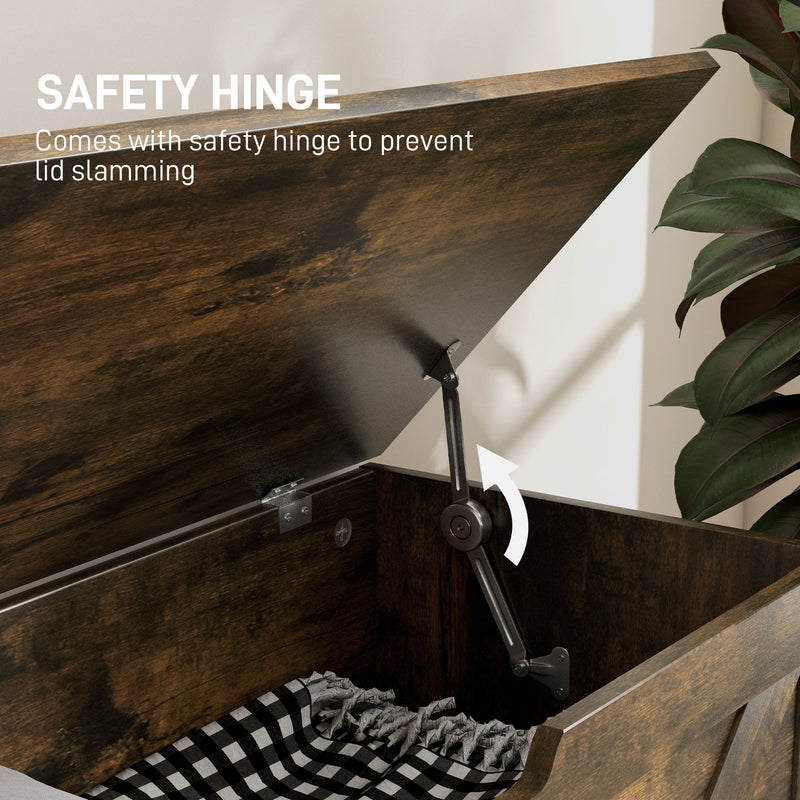 HOMCOM Storage Trunk for Living Room, with Safety Hinges 80cm