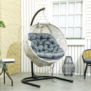 Outsunny Hanging Egg Chair Outdoor Indoor Swing Chair, Folding Basket